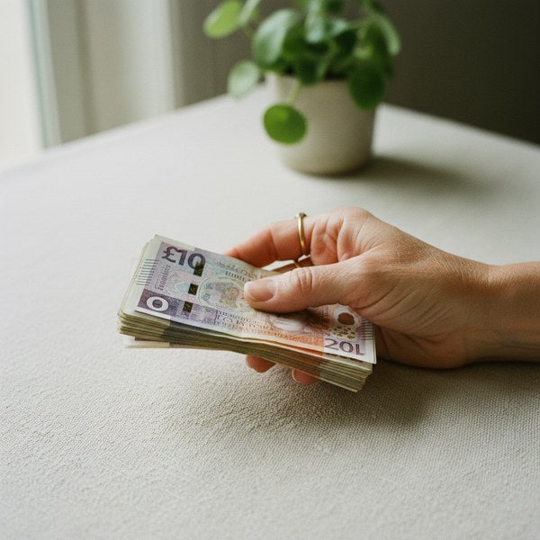 30-day money-back guarantee — open hand symbolising trust