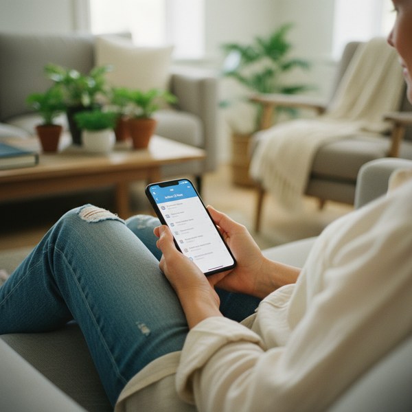Instant digital download — phone showing email inbox notification